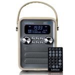 Lenco Bærbar DAB+ FM-radio med Bluetooth® og AUX-indgang, genopladeligt batteri Taupe