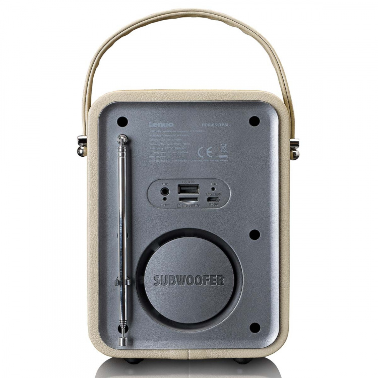Lenco Bærbar DAB+ FM-radio med Bluetooth® og AUX-indgang, genopladeligt batteri Taupe