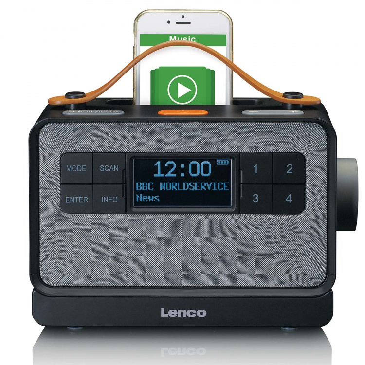 Lenco Bærbar FM/DAB+-radio med store knapper og  Lenco Bærbar FM/DAB+-radio med store knapper og