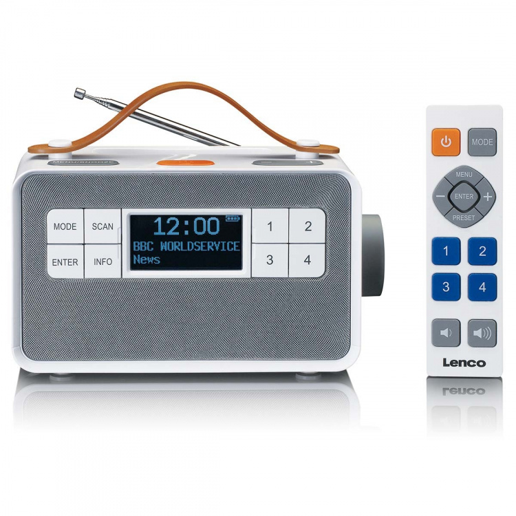 Lenco Bærbar FM/DAB+-radio med store knapper og 