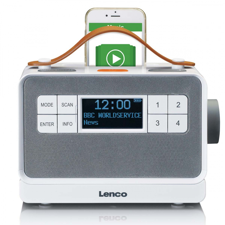 Lenco Bærbar FM/DAB+-radio med store knapper og 