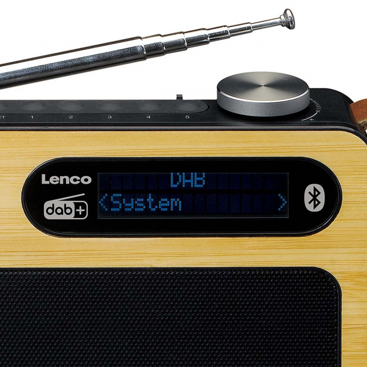 Lenco Bærbar DAB+/ FM-radio med Bluetooth® Bamboo Black