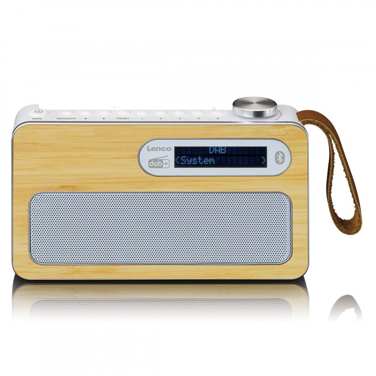 Lenco Bærbar DAB+/ FM-radio med Bluetooth® Bamboo White