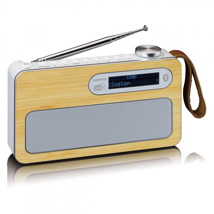Lenco Bærbar DAB+/ FM-radio med Bluetooth® Bamboo White