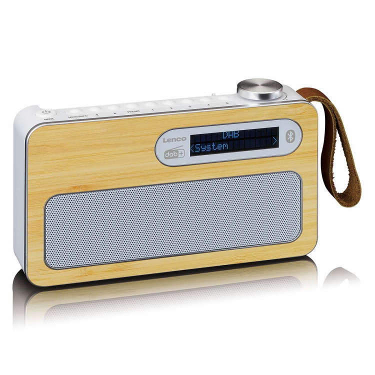 Lenco Bærbar DAB+/ FM-radio med Bluetooth® Bamboo White