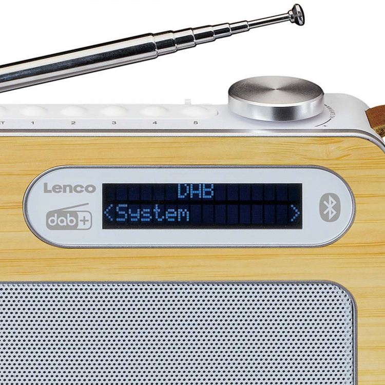 Lenco Bærbar DAB+/ FM-radio med Bluetooth® Bamboo White