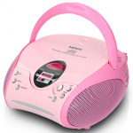 Lenco Bærbar FM-radio med CD Pink