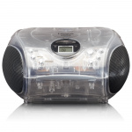 Lenco Bærbar stereo FM-radio med cd-afspiller Transparent