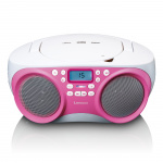Lenco Bærbar FM-radio/CD/MP3- og USB-afspiller Pink