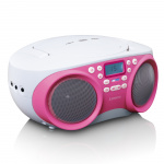 Lenco Bærbar FM-radio/CD/MP3- og USB-afspiller Pink