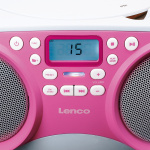 Lenco Bærbar FM-radio/CD/MP3- og USB-afspiller Pink
