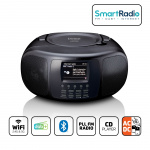 Lenco Bærbar internetradio med DAB+/FM, Bluetooth®, cd-afspiller og stort LCD-farvedisplay Sort