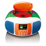 Lenco Bærbar DAB+/FM-radio med Bluetooth®, cd-afspiller og stort LCD-farvedisplay Glade farver til børn