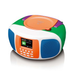 Lenco Bærbar DAB+/FM-radio med Bluetooth®, cd-afspiller og stort LCD-farvedisplay Glade farver til børn