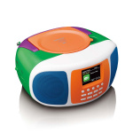 Lenco Bærbar DAB+/FM-radio med Bluetooth®, cd-afspiller og stort LCD-farvedisplay Glade farver til børn