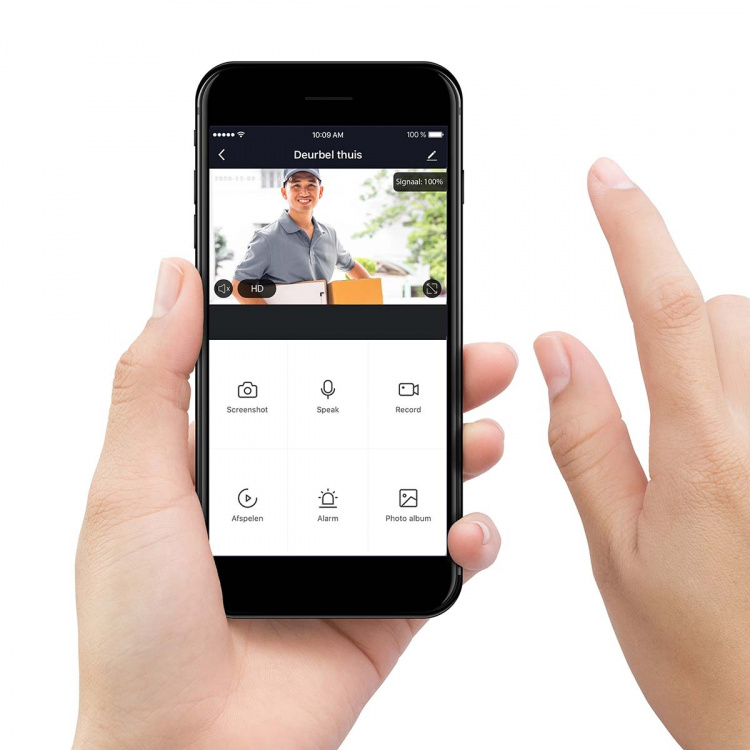Alecto Smart Wi-Fi-dørklokke med kamera, velegnet til hjemmeautomatisering Black