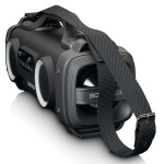 Lenco Stænktæt Bluetooth®-højttaler FM-radio USB og micro SD med lyseffekter Sort