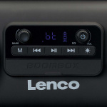Lenco Stænktæt Bluetooth®-højttaler FM-radio USB og micro SD med lyseffekter Sort