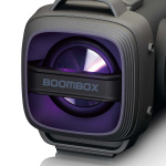 Lenco Stænktæt Bluetooth®-højttaler FM-radio USB og micro SD med lyseffekter Sort