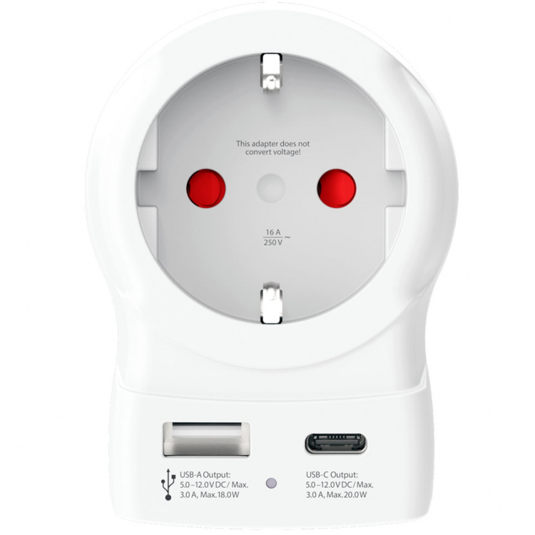 SKROSS Rejseadapter Europa til USA og andre USB-A/USB-C 20W PD med jordforbindelse SKROSS Rejseadapter Europa til USA og andre USB-A/USB-C 20W PD med jordforbindelse