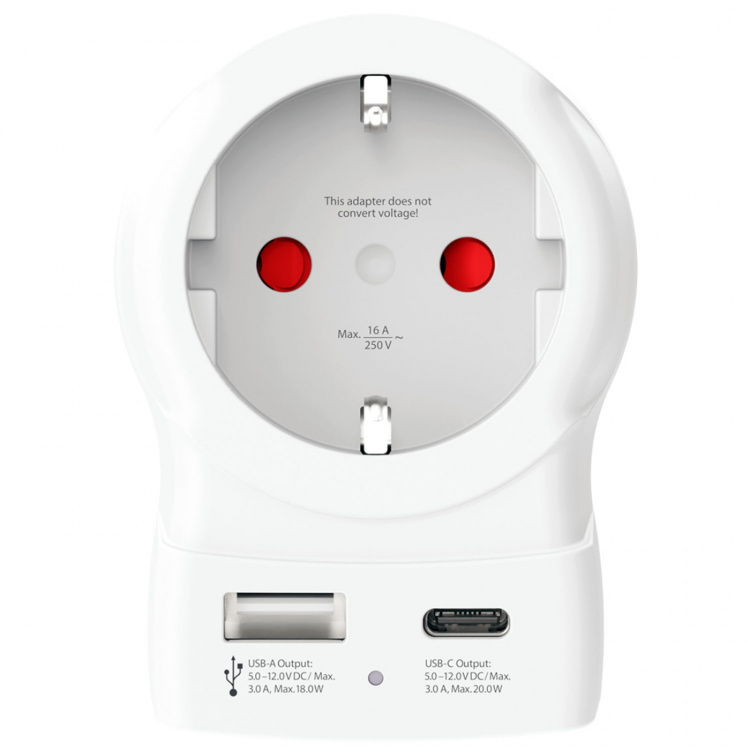 SKROSS Rejseadapter Europa til UK og andre USB-A/USB-C 20W PD med jordforbindelse SKROSS Rejseadapter Europa til UK og andre USB-A/USB-C 20W PD med jordforbindelse