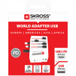 SKROSS Verdensrejseadapter MUV USB AC30PD USB-A+USB-C PD 30W uden jordforbindelse