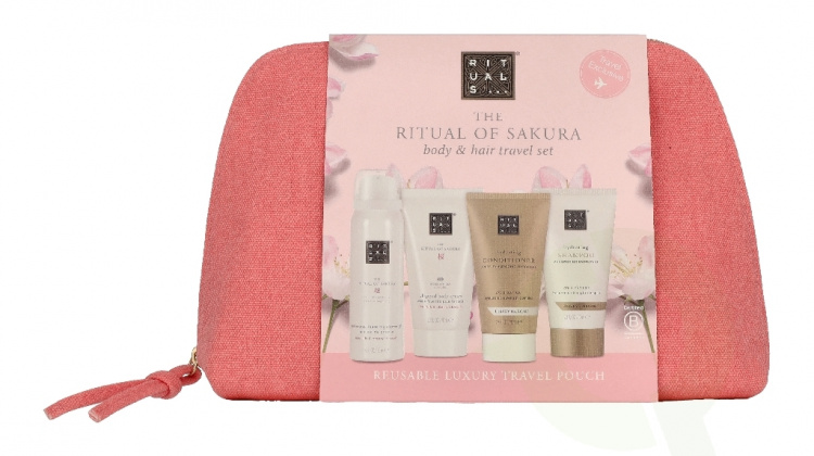 Rituals Sakura Body & Hair Travel Set 260 ml Foaming Shower Gel 50ml/Conditioner 70ml/Shampoo 70ml/Whipped Body Cream 70ml