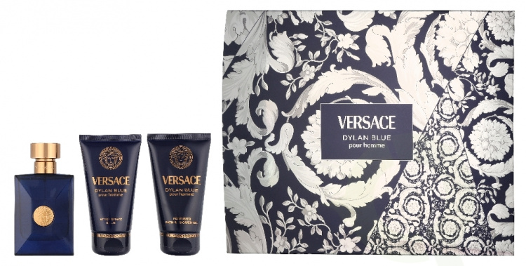 Versace Dylan Blue Pour Homme Giftset 150 ml Edt Spray 50ml/Bath & Shower Gel 50ml/Aftershave Balm 50ml