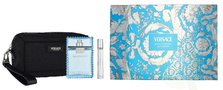 Versace Eau Fraiche Giftset 110 ml Edt Spray 100ml/Edt Spray 10ml/Black Trousse