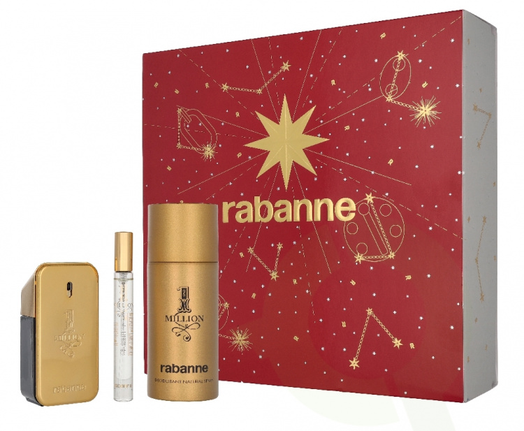 Paco Rabanne 1 Million Giftset 210 ml Edt Spray 50ml/Deo Spray 150ml/Edt Spray 10ml