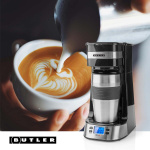 Butler Kaffebryggare för en portion | 0,4 l | 750 W | Timerfunktion | Isolerad resemugg | Automatisk avstängning | LCD-display | Svart