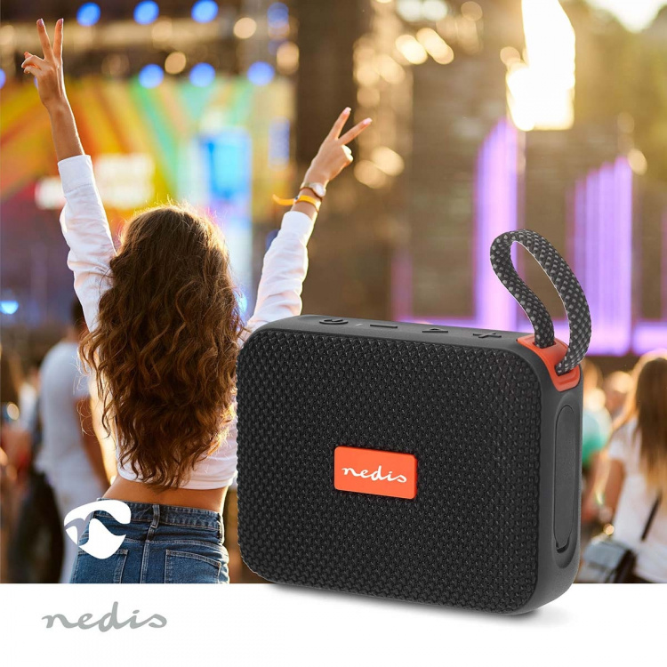 Nedis Bluetooth® højttaler | 360 min | Håndholdt design | 10 W | Mono | Hjem / Portable / Udendørs | Orange / Sort