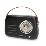 Nedis FM-radio | Bærbart design | Bluetooth® / FM | Accu drevet / USB Drevet | Analog | 10 W | Bluetooth® | Sort