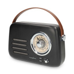Nedis FM-radio | Bærbart design | Bluetooth® / FM | Accu drevet / USB Drevet | Analog | 10 W | Bluetooth® | Sort