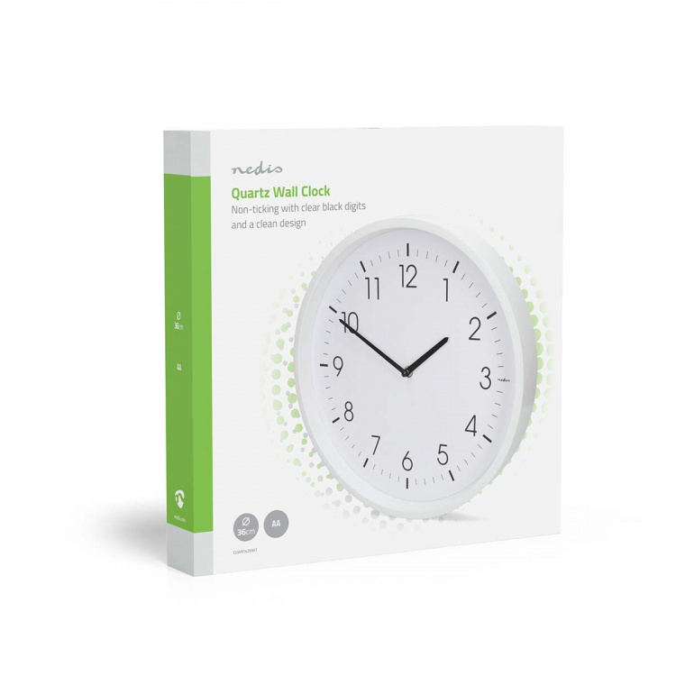 Nedis Vægur | Diameter: 360 mm | ABS | Stille bevægelse | Hvid