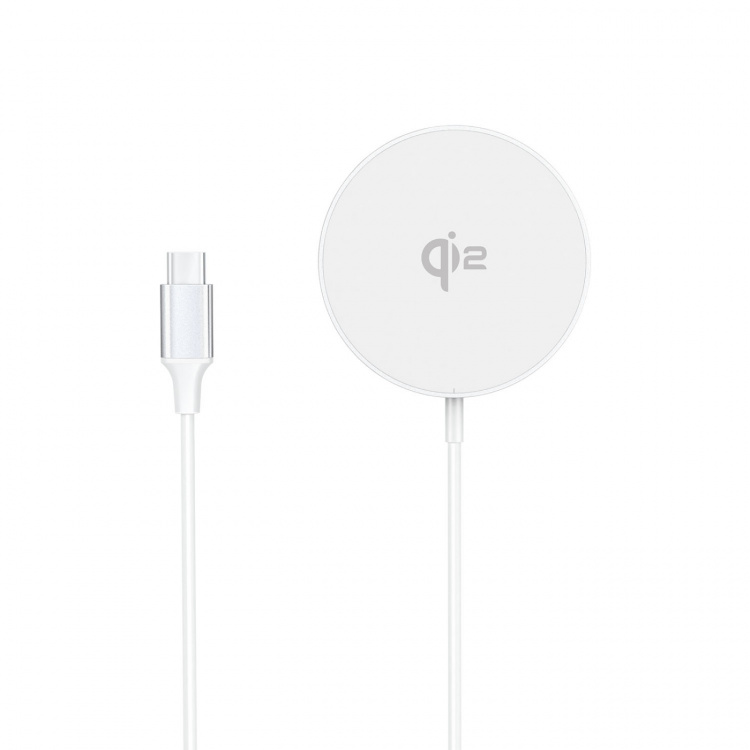 Gear Trådløs Oplader Qi2 Hurtig Opladning 15W Sølv/Aluminium