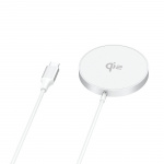 Gear Trådløs Oplader Qi2 Hurtig Opladning 15W Sølv/Aluminium