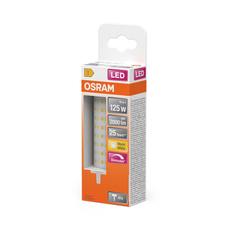 Osram Pære LED Line Dim 15W 827 Clear R7S