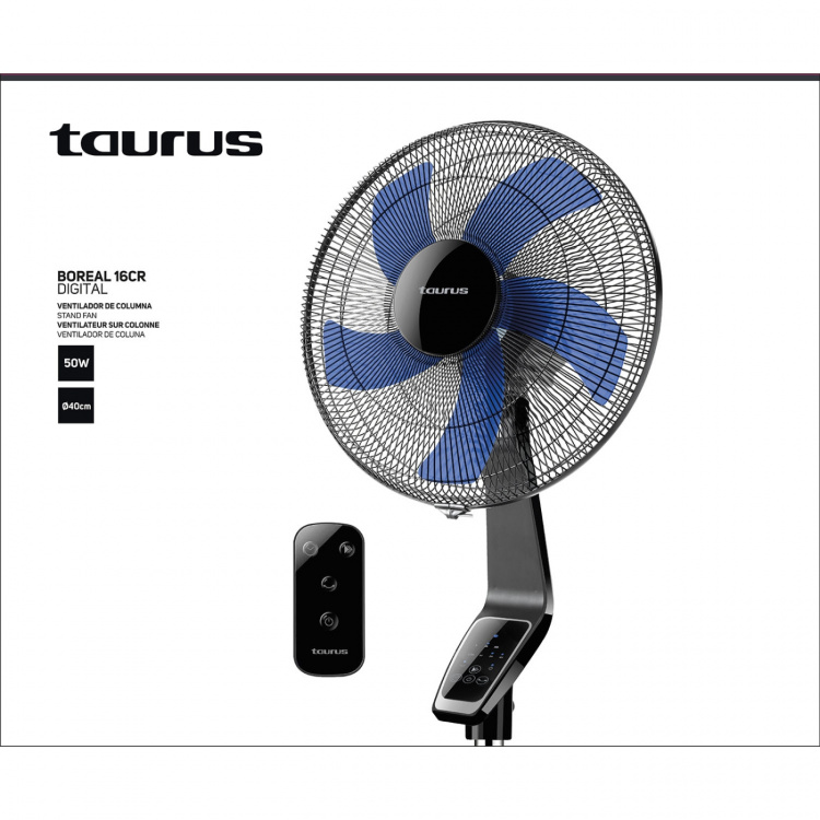 Taurus Gulvventilator Boreal 16 CR Digital Sort 130 cm
