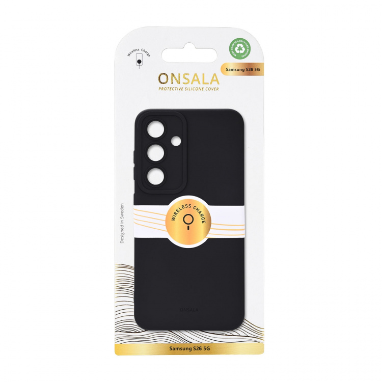 Onsala Cover med Silikone Feel Black - Samsung Galaxy S26