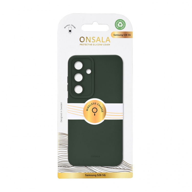 Onsala Cover med Silikone Feel Olive Green - Samsung Galaxy S26