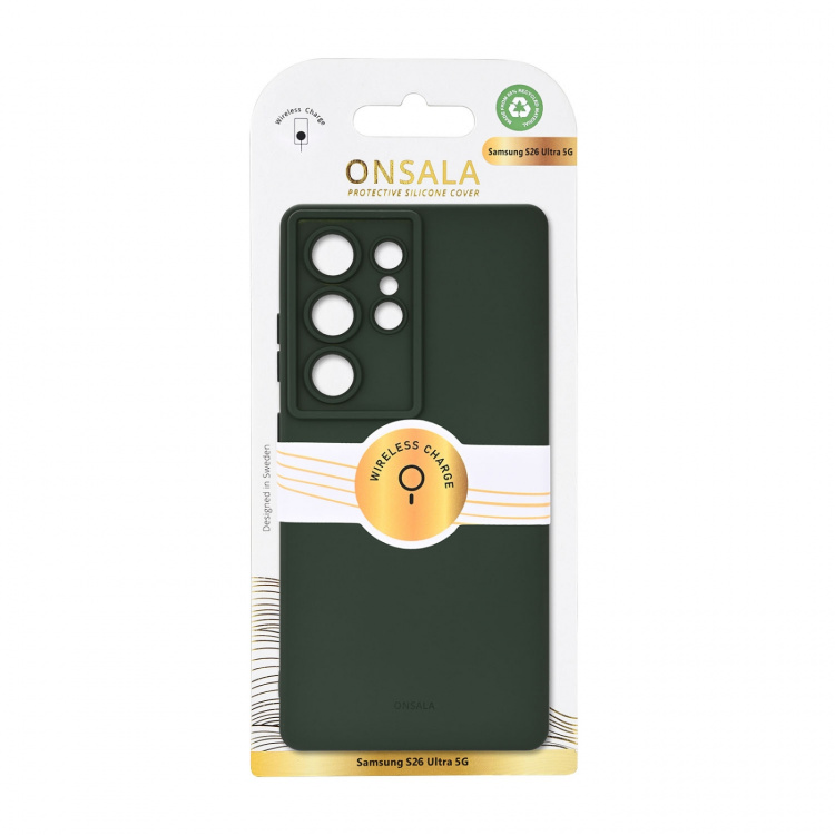 Onsala Cover med Silikone Feel Olive Green - Samsung Galaxy S26 Ultra