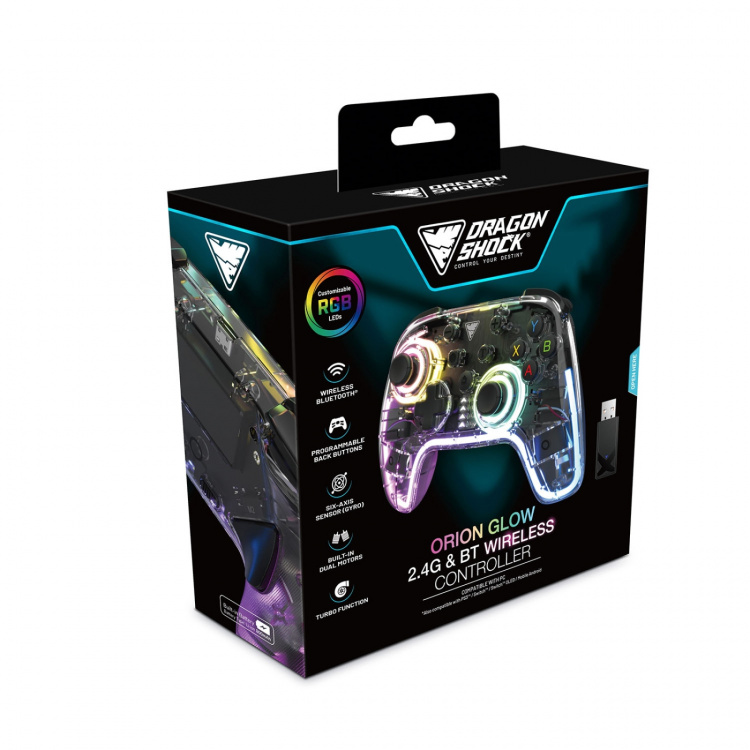 DragonShock Controller Orion Glow RGB PC Transparent