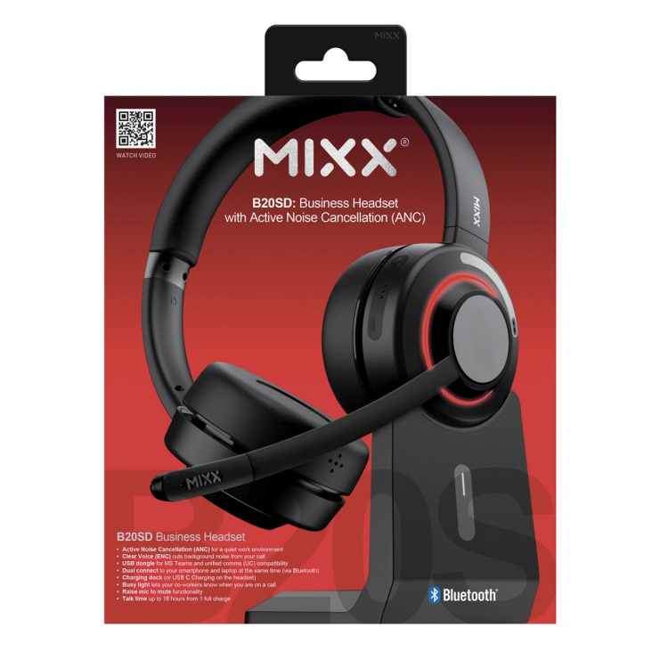 MIXX Headset Stereo B20s Trådløs Dongle UC Teams