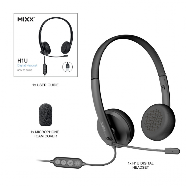 MIXX Headset Stereo H1u Kablet USB-A