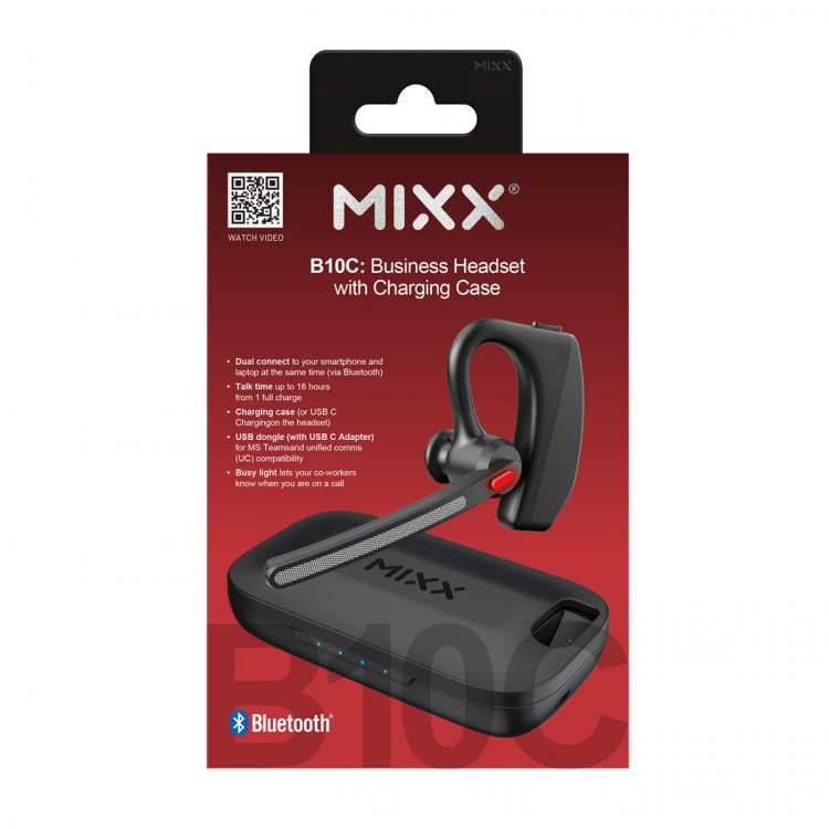 MIXX Headset Mono B10c Opladningsbase Dongle UC Teams