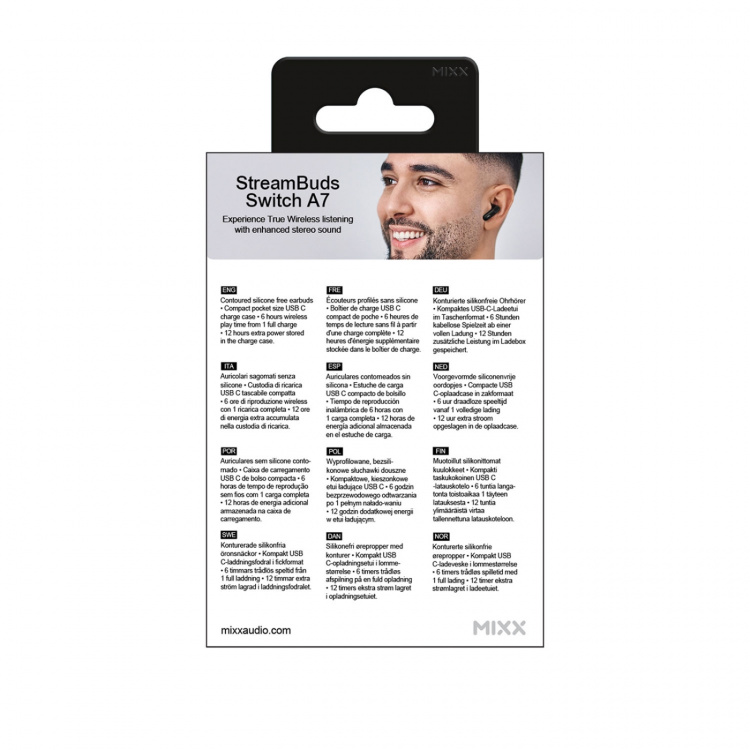 MIXX Øretelefoner Switch A7 In-Ear Tws Sort