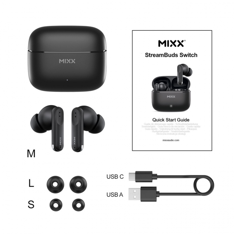 MIXX Øretelefoner Switch S7 In-Ear Tws Sort