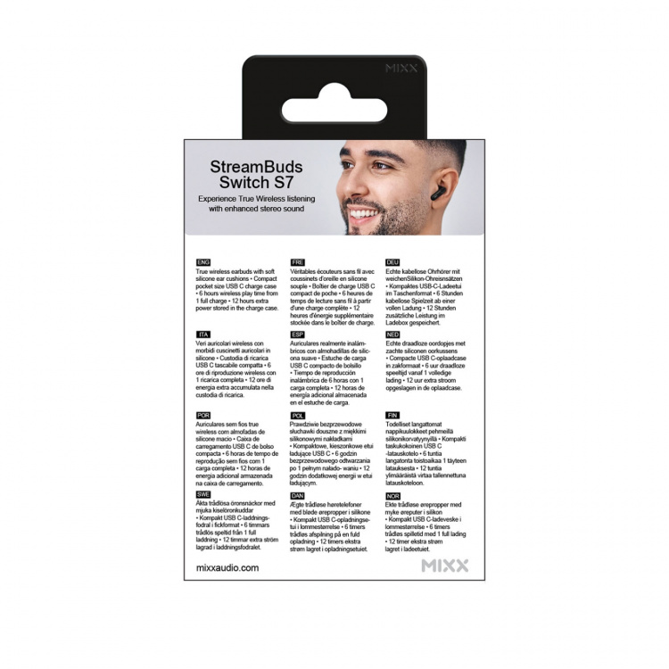 MIXX Øretelefoner Switch S7 In-Ear Tws Sort