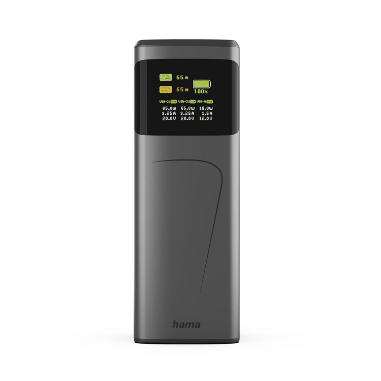 Hama Powerbank 20000mah 2xUSB-C 1xUSB-A 65W Hurtig Opladning